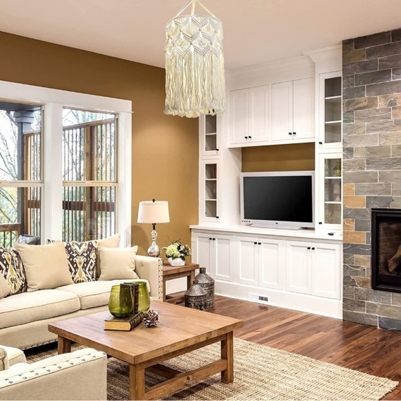 NEW: ELEGANT Home Decor Macramรฉ Hand Woven Artistry Tapestry Lamps Custom Made - Picture 3 of 16